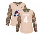 Women Adidas Colorado Avalanche #4 Tyson Barrie Camo Authentic 2017 Veterans Day Stitched NHL Jersey