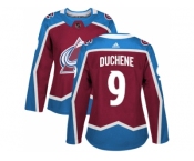 Women Adidas Colorado Avalanche #9 Matt Duchene Burgundy Home Authentic Stitched NHL Jersey