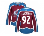 Women Adidas Colorado Avalanche #92 Gabriel Landeskog Burgundy Home Authentic Stitched NHL Jersey