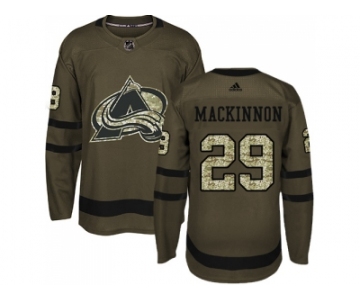Youth Adidas Colorado Avalanche #29 Nathan MacKinnon Green Salute to Service Stitched NHL Jersey
