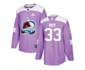 Youth Adidas Colorado Avalanche #33 Patrick Roy Purple Authentic Fights Cancer Stitched NHL Jersey