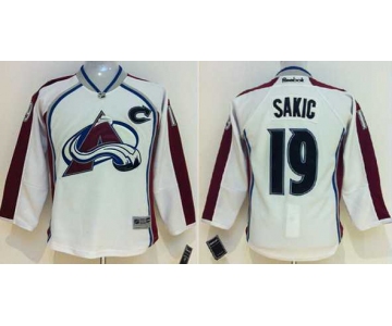 youth nhl jerseys colorado avalanche #19 sakic white[patch C]