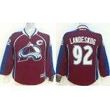 youth nhl jerseys colorado avalanche #92 landeskog red