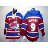 nhl jerseys colorado avalanche #9 duchene red-blue[pullover hooded sweatshirt]