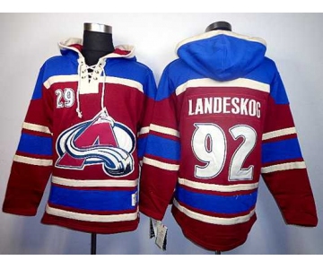 nhl jerseys colorado avalanche #92 landeskog red-blue[pullover hooded sweatshirt]