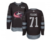 Adidas Columbus Blue Jackets #71 Nick Foligno Black 1917-2017 100th Anniversary Stitched NHL Jersey