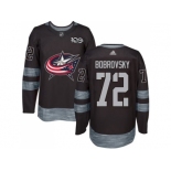 Adidas Columbus Blue Jackets #72 Sergei Bobrovsky Black 1917-2017 100th Anniversary Stitched NHL Jersey