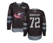 Adidas Columbus Blue Jackets #72 Sergei Bobrovsky Black 1917-2017 100th Anniversary Stitched NHL Jersey