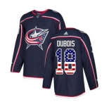 Blue Jackets #18 Pierre-Luc Dubois Navy Blue Home USA Flag Stitched Hockey Jersey