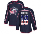 Blue Jackets #18 Pierre-Luc Dubois Navy Blue Home USA Flag Stitched Hockey Jersey