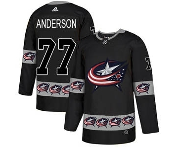 Blue Jackets #77 Josh Anderson Black Team Logo Fashion Stitched Hockey Jersey