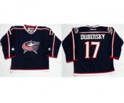 Columbus Blue Jackets #17 Brandon Dubinsky Navy Blue Home Stitched NHL Jersey