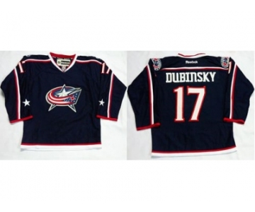 Columbus Blue Jackets #17 Brandon Dubinsky Navy Blue Home Stitched NHL Jersey