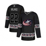 Columbus Blue Jackets #22 Sonny Milano Black Team Logos Fashion Jersey