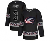 Columbus Blue Jackets #3 Seth Jones Black Team Logos Fashion Jersey