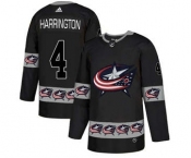 Columbus Blue Jackets #4 Scott Harrington Black Team Logos Fashion Jersey