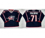 Columbus Blue Jackets #71 Nick Foligno Navy Blue Home Stitched NHL Jersey