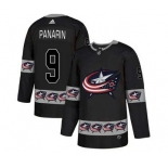 Columbus Blue Jackets #9 Artemi Panarin Black Team Logos Fashion Jersey