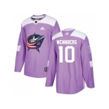 Men Adidas Columbus Blue Jackets #10 Alexander Wennberg Purple Authentic Fights Cancer Stitched NHL Jersey