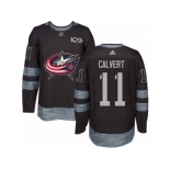 Men Adidas Columbus Blue Jackets #11 Matt Calvert Authentic Black 1917-2017 100th Anniversary NHL Jersey