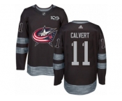 Men Adidas Columbus Blue Jackets #11 Matt Calvert Authentic Black 1917-2017 100th Anniversary NHL Jersey