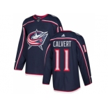 Men Adidas Columbus Blue Jackets #11 Matt Calvert Navy Blue Home Authentic Stitched NHL Jersey