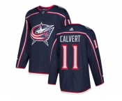 Men Adidas Columbus Blue Jackets #11 Matt Calvert Navy Blue Home Authentic Stitched NHL Jersey