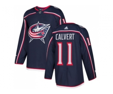 Men Adidas Columbus Blue Jackets #11 Matt Calvert Navy Blue Home Authentic Stitched NHL Jersey