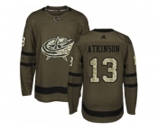 Men Adidas Columbus Blue Jackets #13 Cam Atkinson Green Salute to Service Stitched NHL Jersey