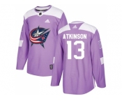 Men Adidas Columbus Blue Jackets #13 Cam Atkinson Purple Authentic Fights Cancer Stitched NHL Jersey