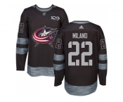 Men Adidas Columbus Blue Jackets #22 Sonny Milano Black 1917-2017 100th Anniversary Stitched NHL Jersey