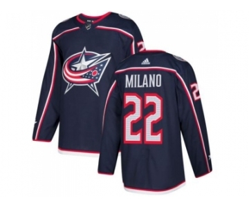 Men Adidas Columbus Blue Jackets #22 Sonny Milano Navy Blue Home Authentic Stitched NHL Jersey