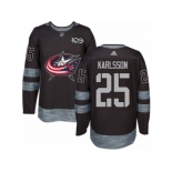 Men Adidas Columbus Blue Jackets #25 William Karlsson Authentic Black 1917-2017 100th Anniversary NHL Jersey