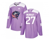 Men Adidas Columbus Blue Jackets #27 Ryan Murray Purple Authentic Fights Cancer Stitched NHL Jersey