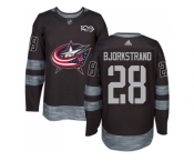 Men Adidas Columbus Blue Jackets #28 Oliver Bjorkstrand Black 1917-2017 100th Anniversary Stitched NHL Jersey