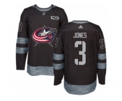 Men Adidas Columbus Blue Jackets #3 Seth Jones Authentic Black 1917-2017 100th Anniversary NHL Jersey