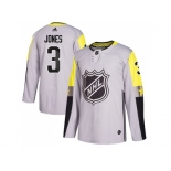 Men Adidas Columbus Blue Jackets #3 Seth Jones Gray 2018 All-Star Metro Division Authentic Stitched NHL Jersey