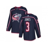 Men Adidas Columbus Blue Jackets #3 Seth Jones Navy Blue Home Authentic Stitched NHL Jersey