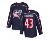 Men Adidas Columbus Blue Jackets #43 Scott Hartnell Navy Blue Home Authentic Stitched NHL Jersey