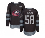 Men Adidas Columbus Blue Jackets #58 David Savard Black 1917-2017 100th Anniversary Stitched NHL Jersey