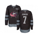 Men Adidas Columbus Blue Jackets #7 Jack Johnson Authentic Black 1917-2017 100th Anniversary NHL Jersey