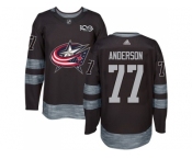 Men Adidas Columbus Blue Jackets #77 Josh Anderson Black 1917-2017 100th Anniversary Stitched NHL Jersey