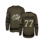 Men Adidas Columbus Blue Jackets #77 Josh Anderson Green Salute to Service Stitched NHL Jersey