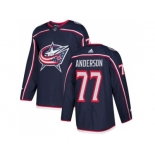 Men Adidas Columbus Blue Jackets #77 Josh Anderson Navy Blue Home Authentic Stitched NHL Jersey