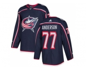 Men Adidas Columbus Blue Jackets #77 Josh Anderson Navy Blue Home Authentic Stitched NHL Jersey