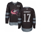 Men Columbus Blue Jackets #17 Brandon Dubinsky Black 1917-2017 100th Anniversary Stitched NHL Jersey