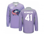 Men Columbus Blue Jackets #41 Alexander Wennberg Fights Cancer Practice Alternate NHL Jersey