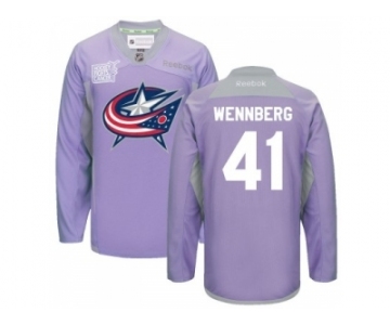 Men Columbus Blue Jackets #41 Alexander Wennberg Fights Cancer Practice Alternate NHL Jersey