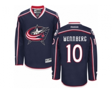 Men Reebok Columbus Blue Jackets #10 Alexander Wennberg Authentic Navy Blue Home NHL Jersey