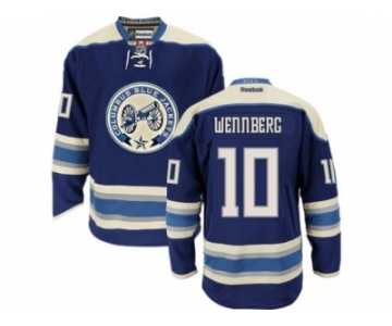 Men Reebok Columbus Blue Jackets #10 Alexander Wennberg Authentic Navy Blue Third NHL Jerse